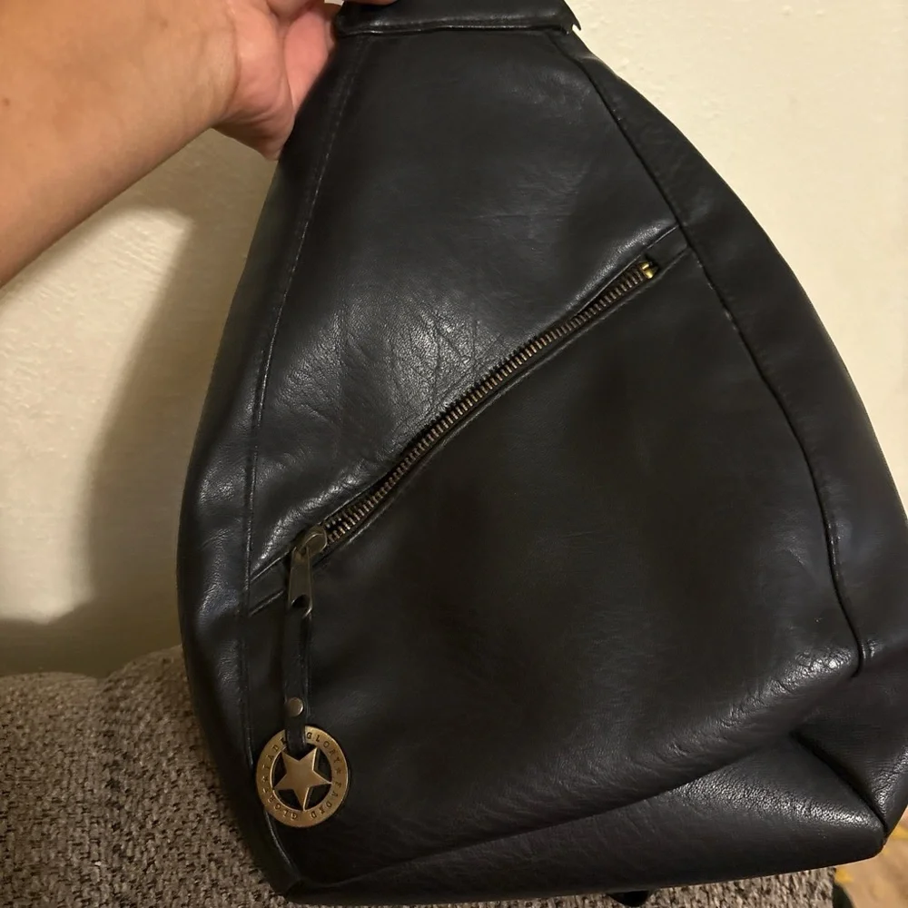 Vintage Faded Glory Crossbody Black Leather Women's Bag